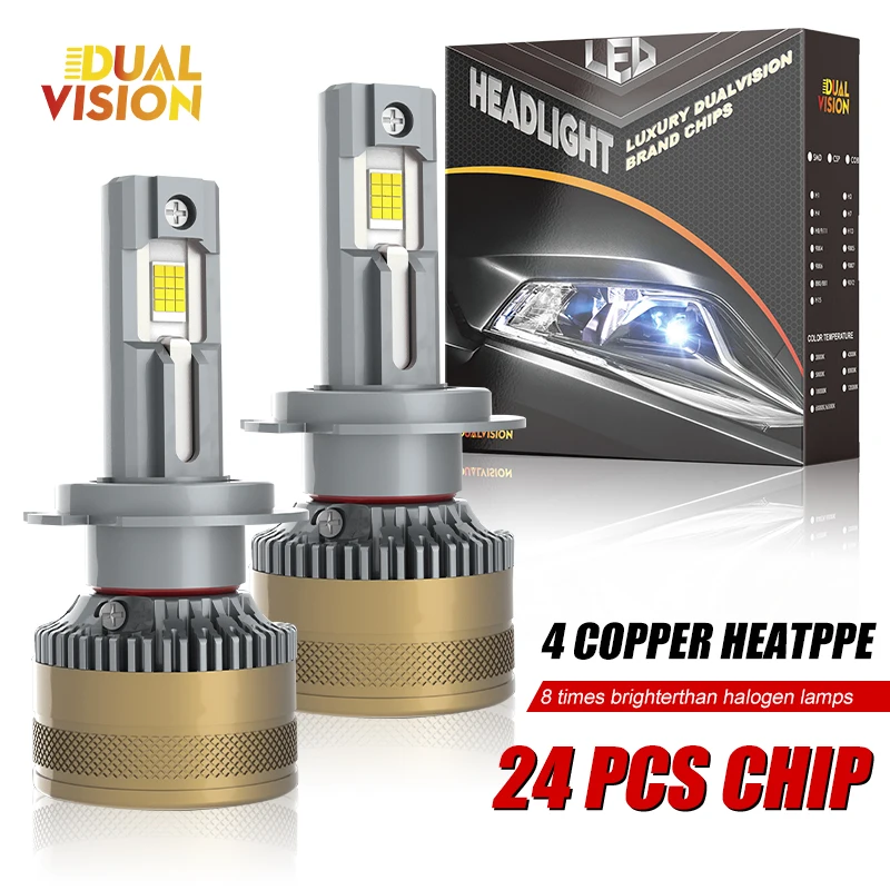 

H7 Led Car Lights Canbus Headlight High Low Beam H1 H4 H8 H9 H11 Fog Light 9005 HB3 9006 HB4 9012 Bulbs 6000K 12V 2Pcs