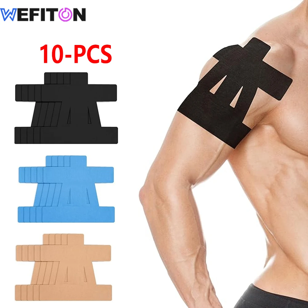 

10 PCS Precut Kinesiology Tape for Shoulder | Targeted Support| Waterproof, Breathable & Elastic Sports Tape for Muscle Recovery