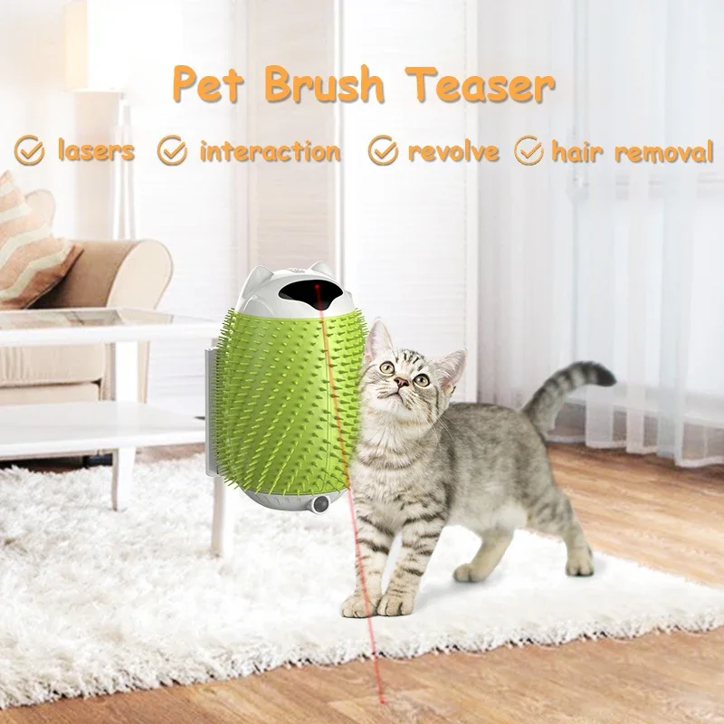 Intelligent Pet Hair Scrubber Cat Automatic Massager Scratching Massage Cat Hair Brush Laser Toys Cat Toys