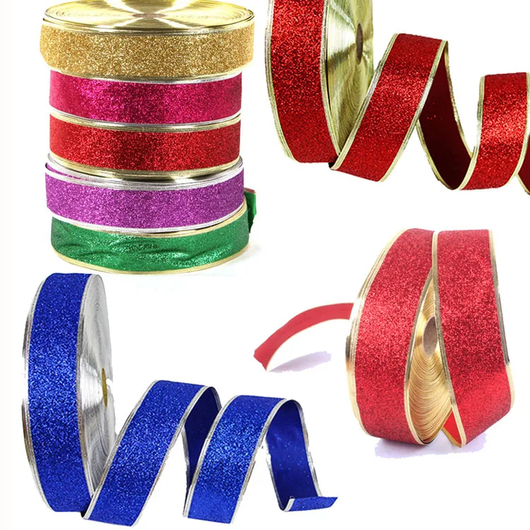 15cm Rattan Hanging Pendants Hand Woven Bow Glitter Ribbon Gold Silver Red Blue Xmas Gift Tree Decor Supplies