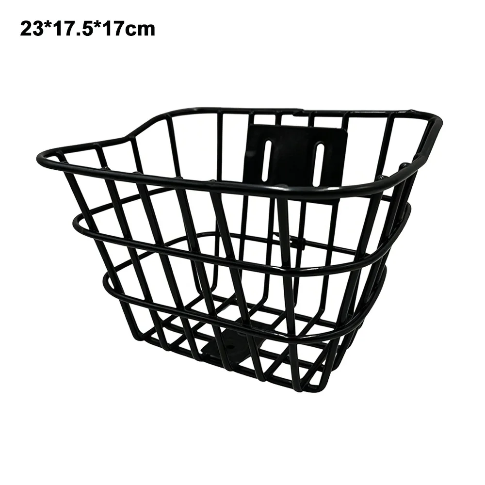 Easy To Install Bicycle Rear Basket Metal Adjustable Mountain Bike Basket Black Fixed Durable
