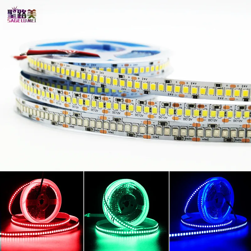 12V 2835 LED Strip Light 5m 24V Volt Warm White/Red/Green/Blue Tape Strips Lingting Flexible Waterproof 1200leds Room Home Decor