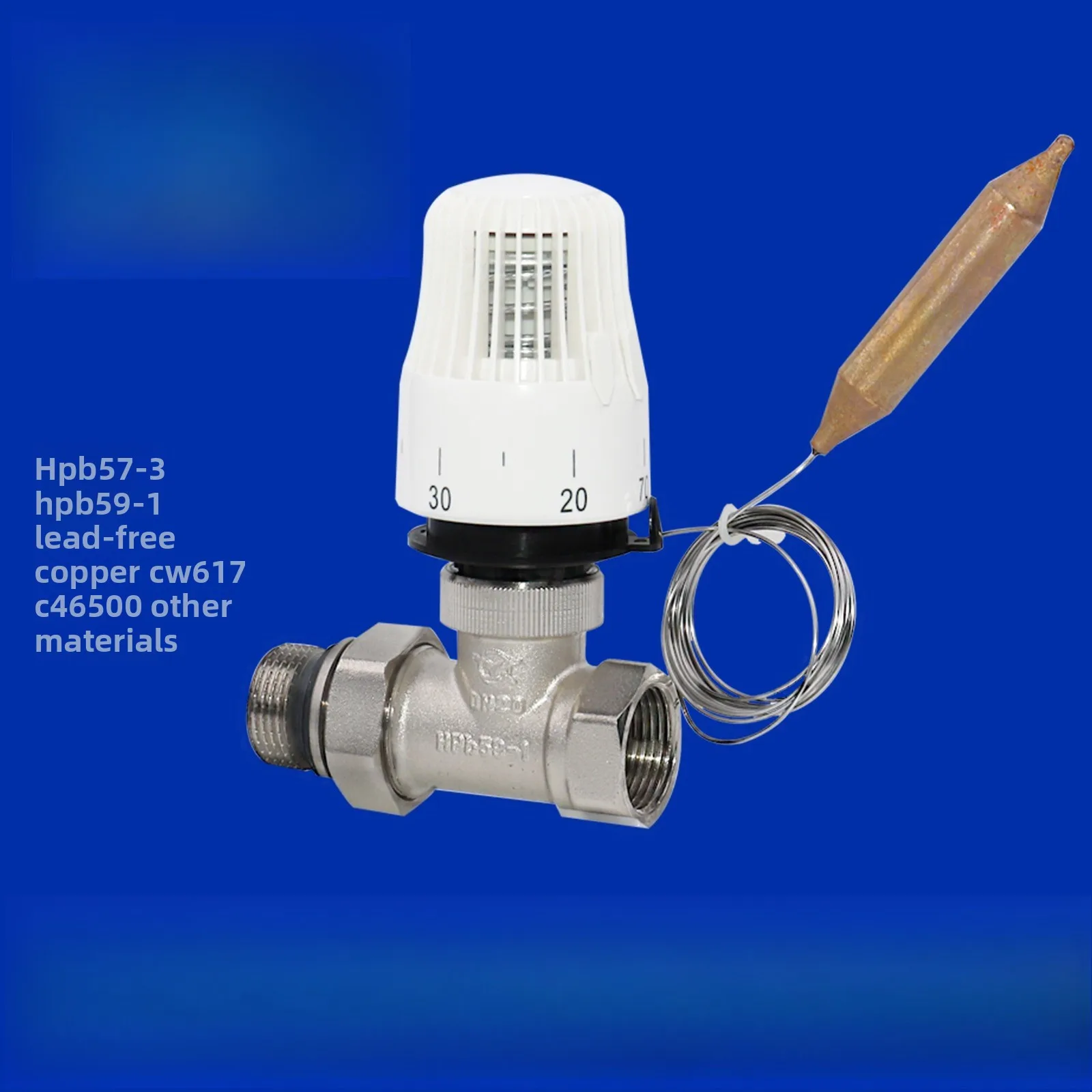 

Латунный 2-ходовой прямой термостатический радиаторный клапан для системы отопления, клапан регулятора температуры, экономия энергии 30-70 градусов