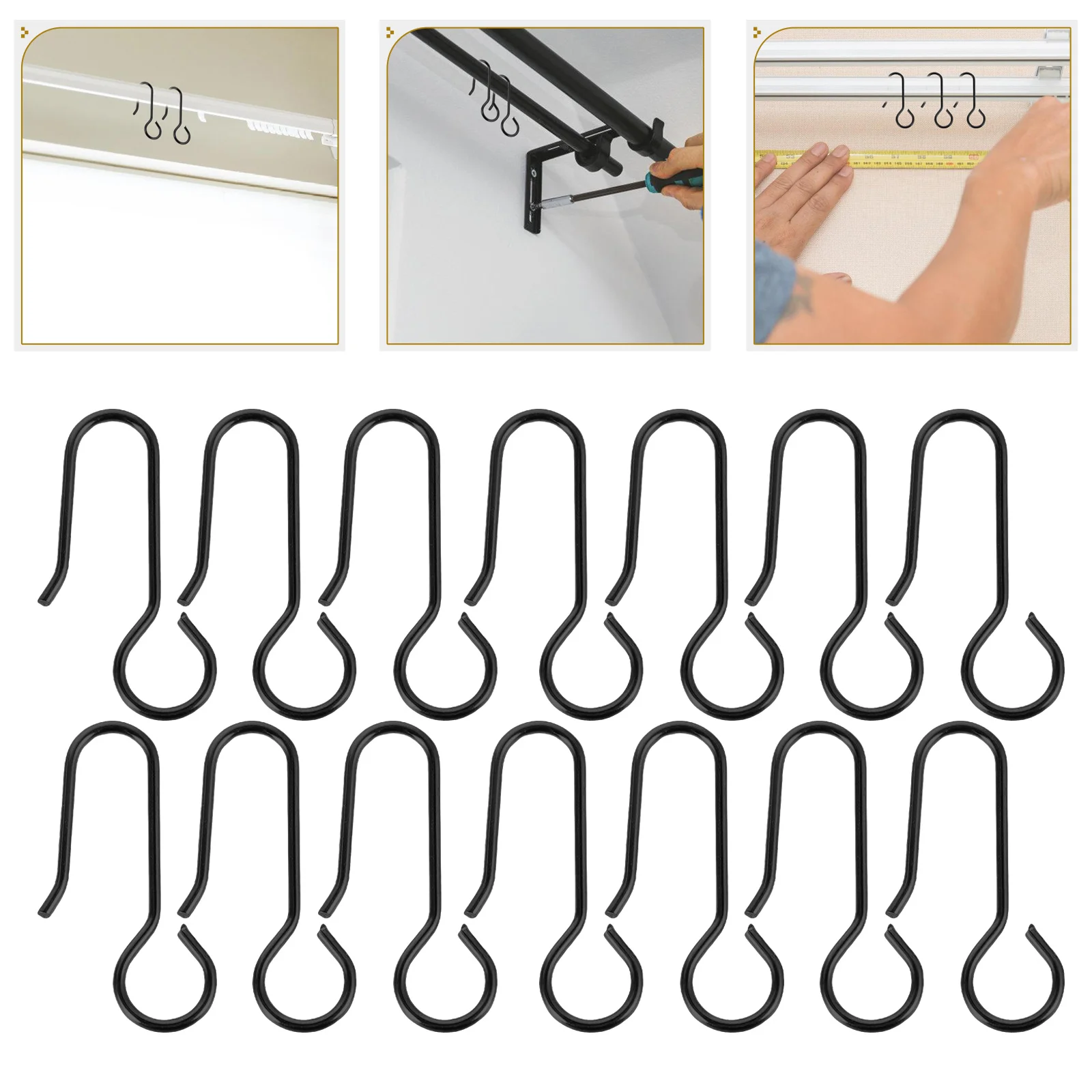 

100 Pcs Decorate Hook up Hooks for Hanging Steel Bright Galvanized Drapery Curtain Holder Fixing