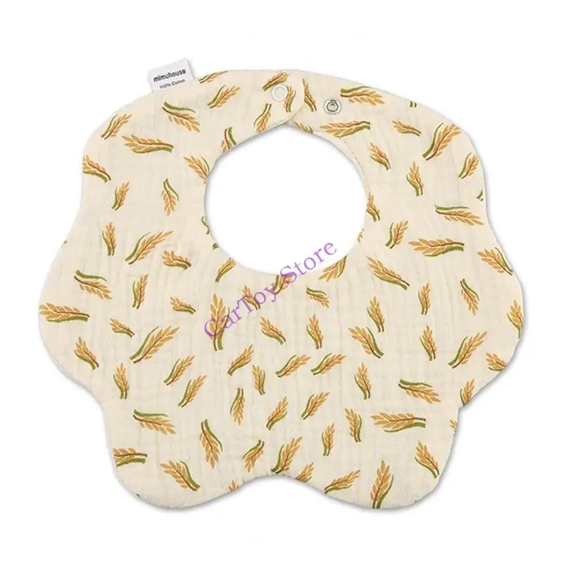 

634F Cartoon Baby Bib Cotton Breathable Burp Cloth 360 Rotating Wrapping for Baby Girls Boys Eating and Drooling Gift Supplies