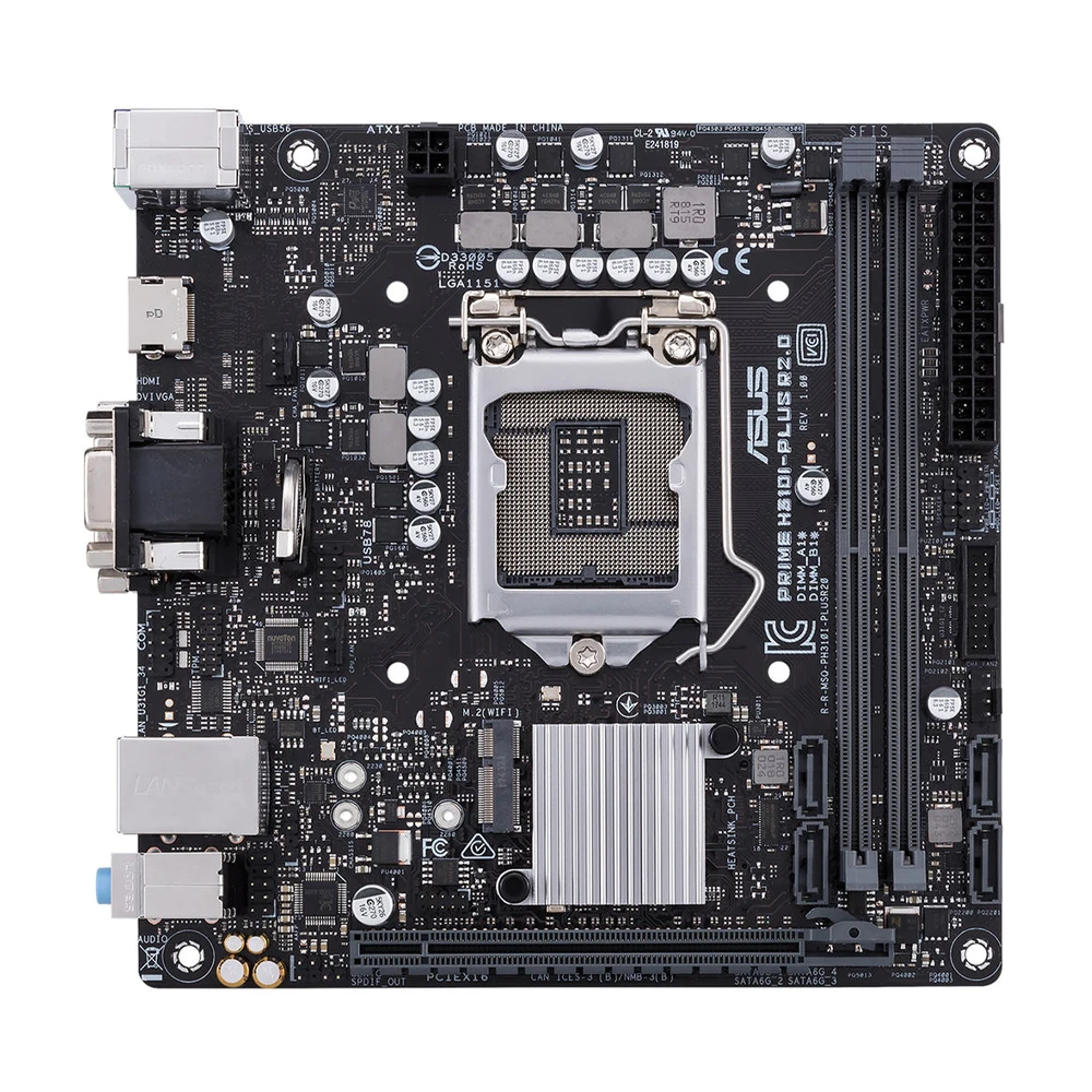 ASUS  PRIME H310I-PLUS R2.0 Intel H310 LGA 1151 mini-ITX Motherboard DDR4 32GB support Core i3-8300 8500 9400F 9700 8100 cpu