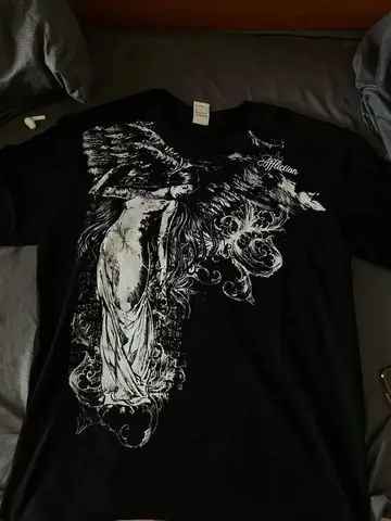 2000s Goddess Harajuku Retro Women Gothic Dying Angel Black T shirt  Hip Hop Oversized T shirt Short Sleeved Streetwear