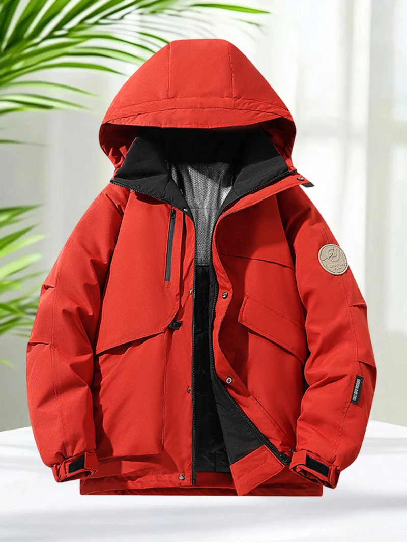 النساء والرجال الشتاء سترة منتفخة سترة مبطنة بالقطن رشاقته في الهواء الطلق معطف مقاوم للماء مقنعين زمم مع جيوب متعددة #2