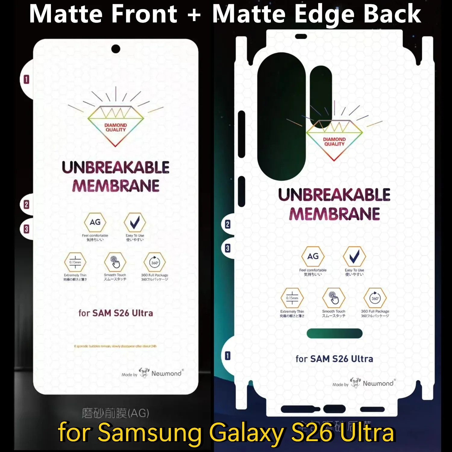 2PCS Soft Hydrogel Film Screen Protector for Samsung Galaxy S26 S25 S24 S23 Plus Ultra AG Matte / HD Clear Frame Back Full Cover