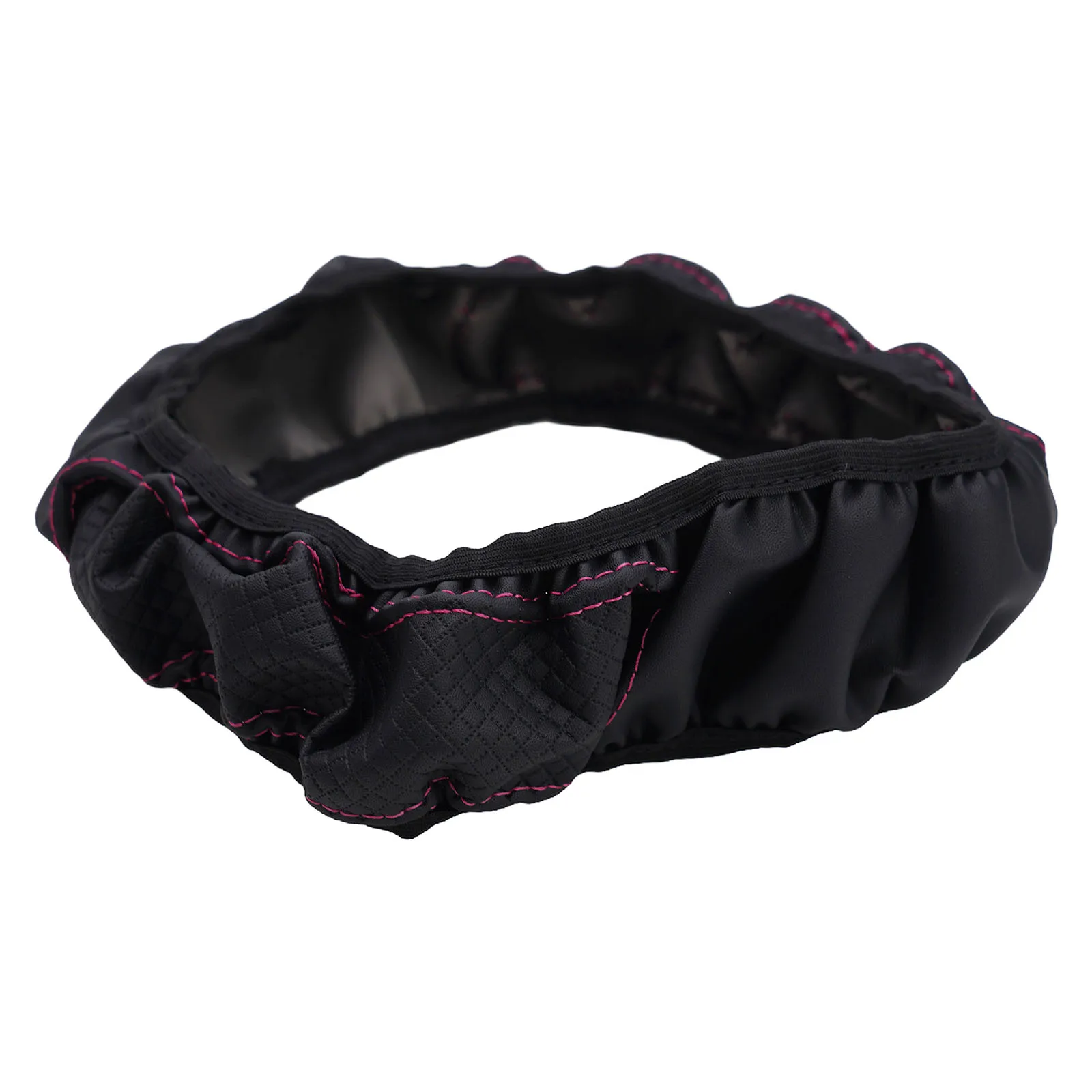 1pc capa de volante do carro interior preto roxo fibra de carbono proteção de couro para 37-38cm de diâmetro fácil instalação