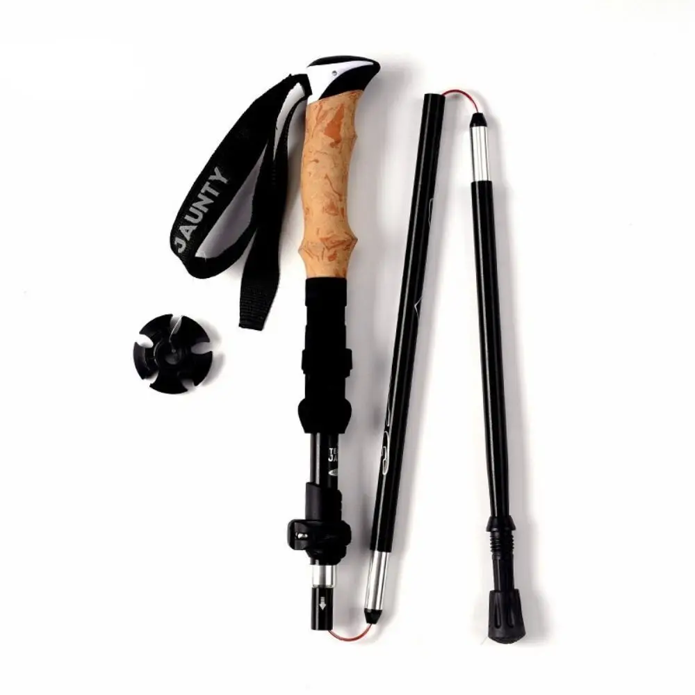 Aluminum Outdoor Trekking Poles 5 Section Quick Adjustable Locks Cross Country Cane EVA Telescopic Wading Staff Men