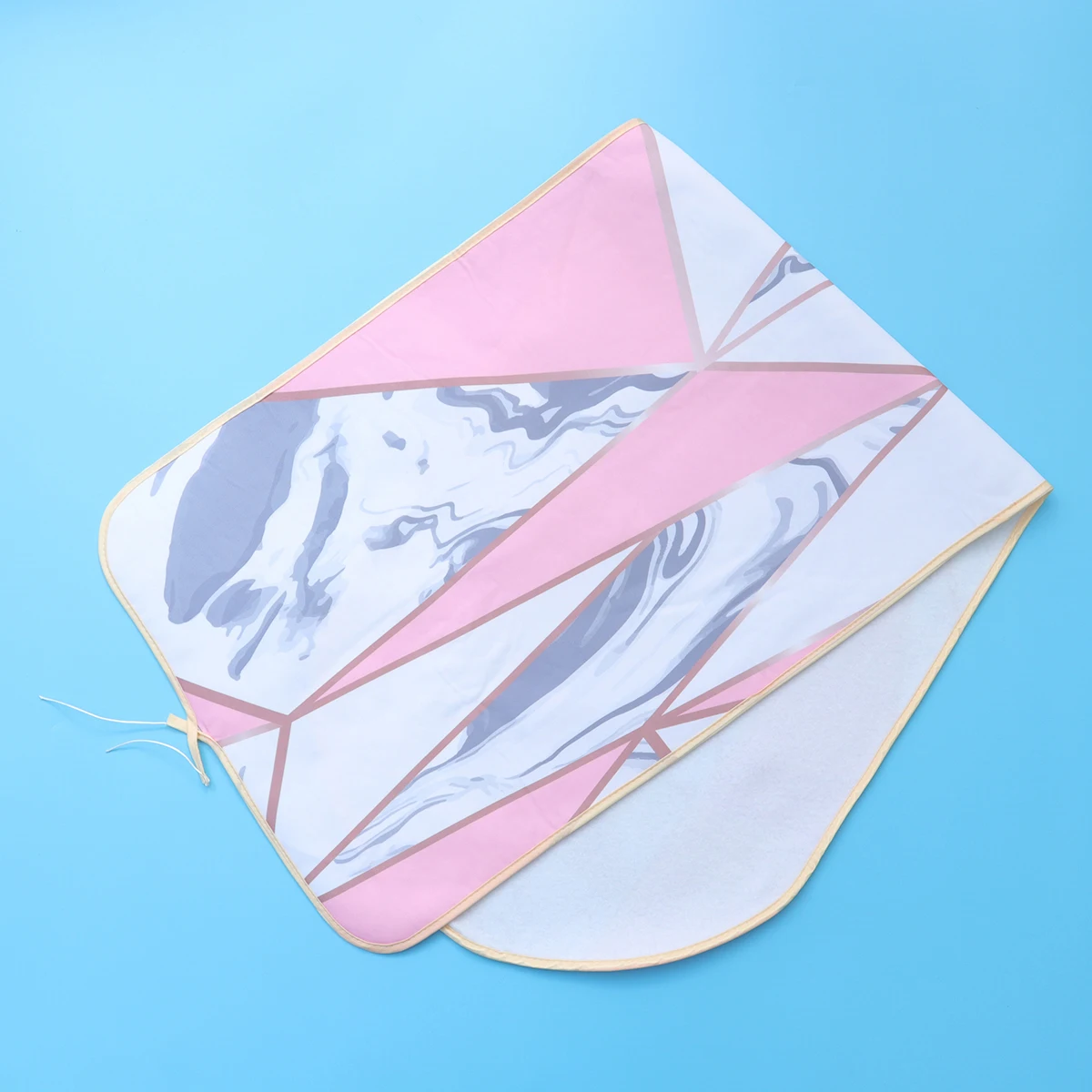 

Stylish Marble Pattern Ironing Board Cover Canvas Cotton Stain Resistant Replacement Pad Drawstring Fit Modern Home Use