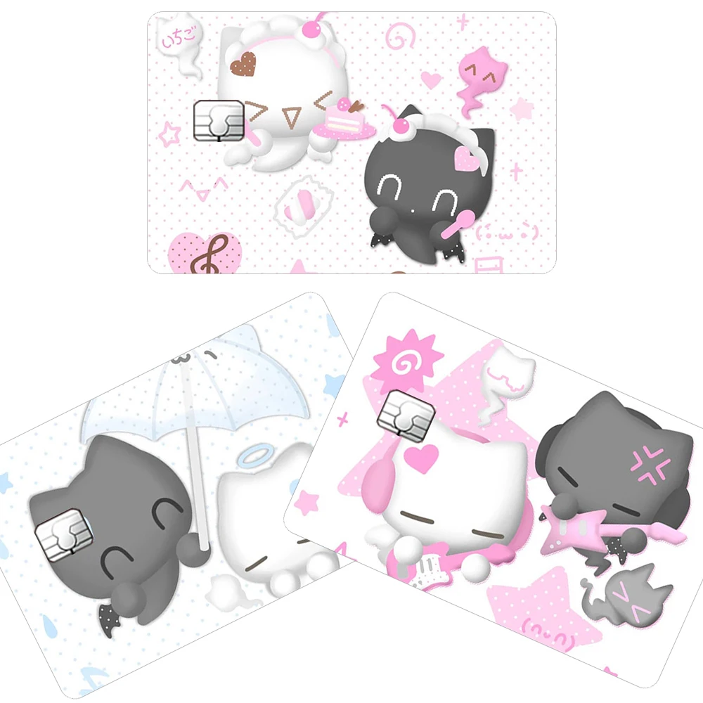 

Наклейки Kumo Kuro с персонажами: пушистые милые котики чиби, изысканные водонепроницаемые декоративные наклейки, популярные кавайные принты для ID-карт и кампусов