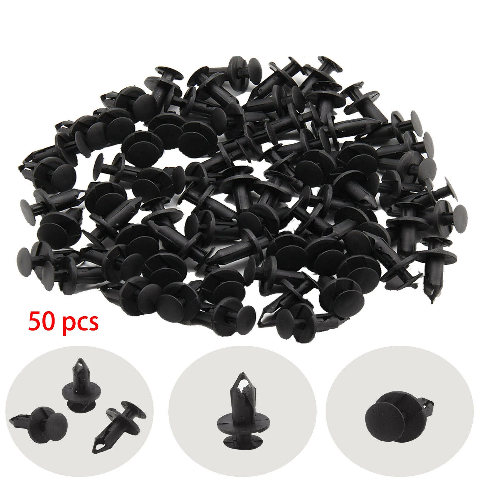 50pcs Longer Long Panel Clips For Vw Transporter Black T4 T5 T6 Trim Van Carpet Camper Car Interior Clips Fasteners Auto Parts