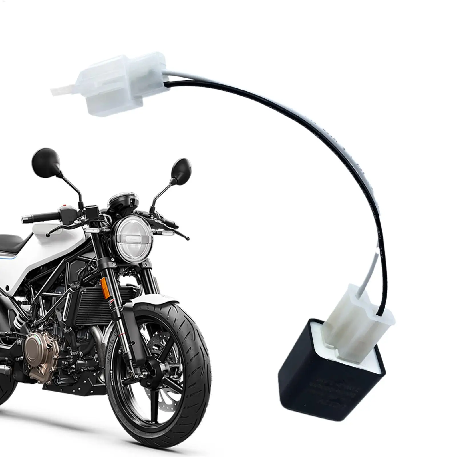 

Кабель-адаптер реле мотоцикла, 2-контактный, 12 В, светодиодное реле мигалки, регулируемая частота указателей поворота, мигающий индикатор, реле мигалки