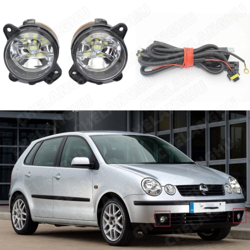 

2Pcs LED Fog Lamp For VW Polo GTI 9N3 MK4 2005 2006 2007 2008 2009 2010 Car Front LED Fog Lamp Fog Light And Wire Accessories