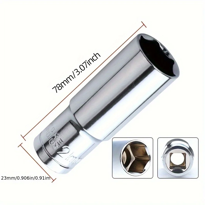 رأس مقبس طويل 1/2 بوصة، عمود ممتد لعزم دوران أكبر، فولاذ كروم فاناديوم CR-V مزورة لمقاومة التآكل