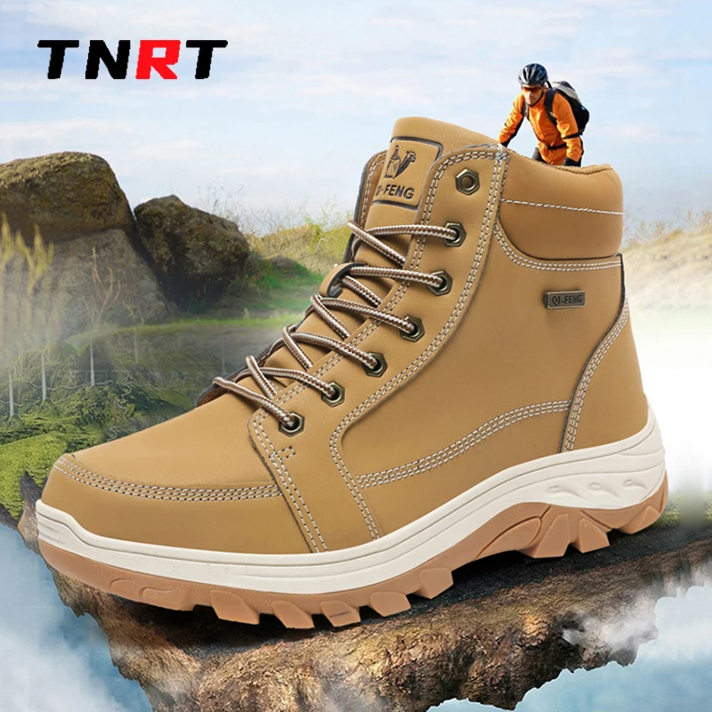 

Outdoor High Top Mountaineering Shoes Backpacker Men Sneakers Trekking Shoes Snow Boots Man Work Shoes Ankle Boots large size 48