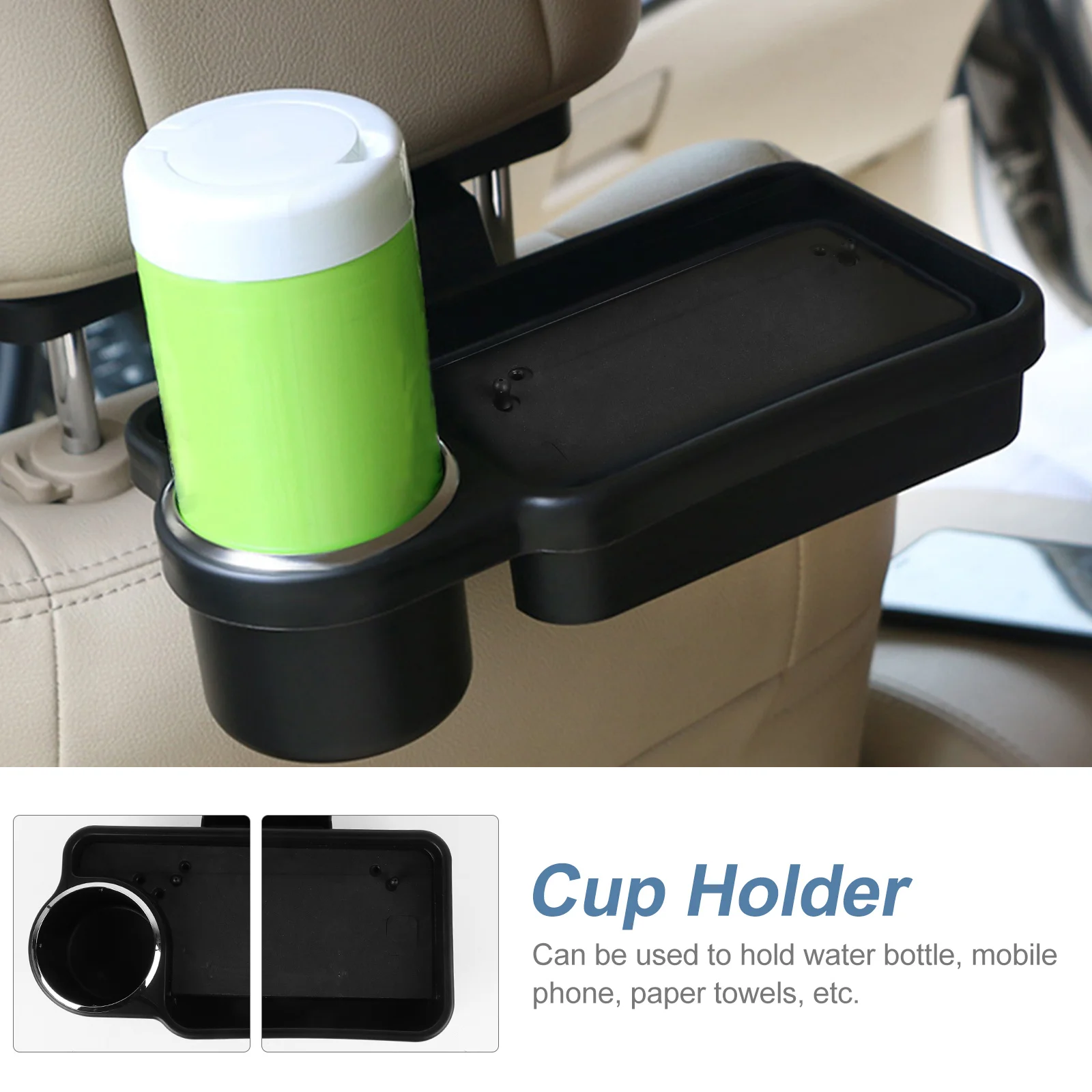 

Car Seat Organizer Black Large Capacity Storage Box For Bottles Cups Phones Paper Towels Auto Cup Holder Suv Truck