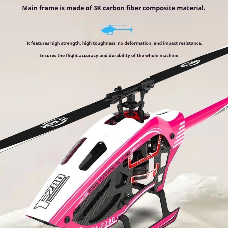 เฮลิคอปเตอร์จำลองรุ่น Yuxiang F280 แบบ 3 มิติ สำหรับการแสดงผาดโผน หกช่องสัญญาณ ขับเคลื่อนโดยตรงแบบไร้แปรงถ่านคู่ รีโมทคอนโทรล