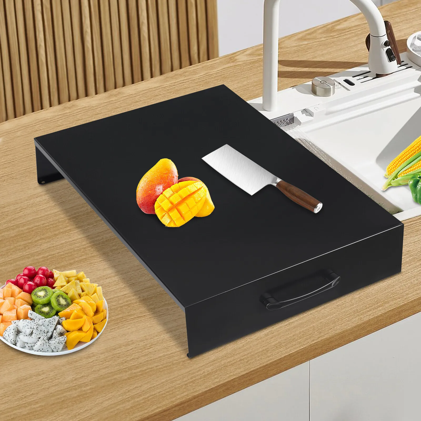 

Крышка для плиты 54*37*9 см, доска для лапши с ручкой, черная, для кухни, ресторана, автофургона