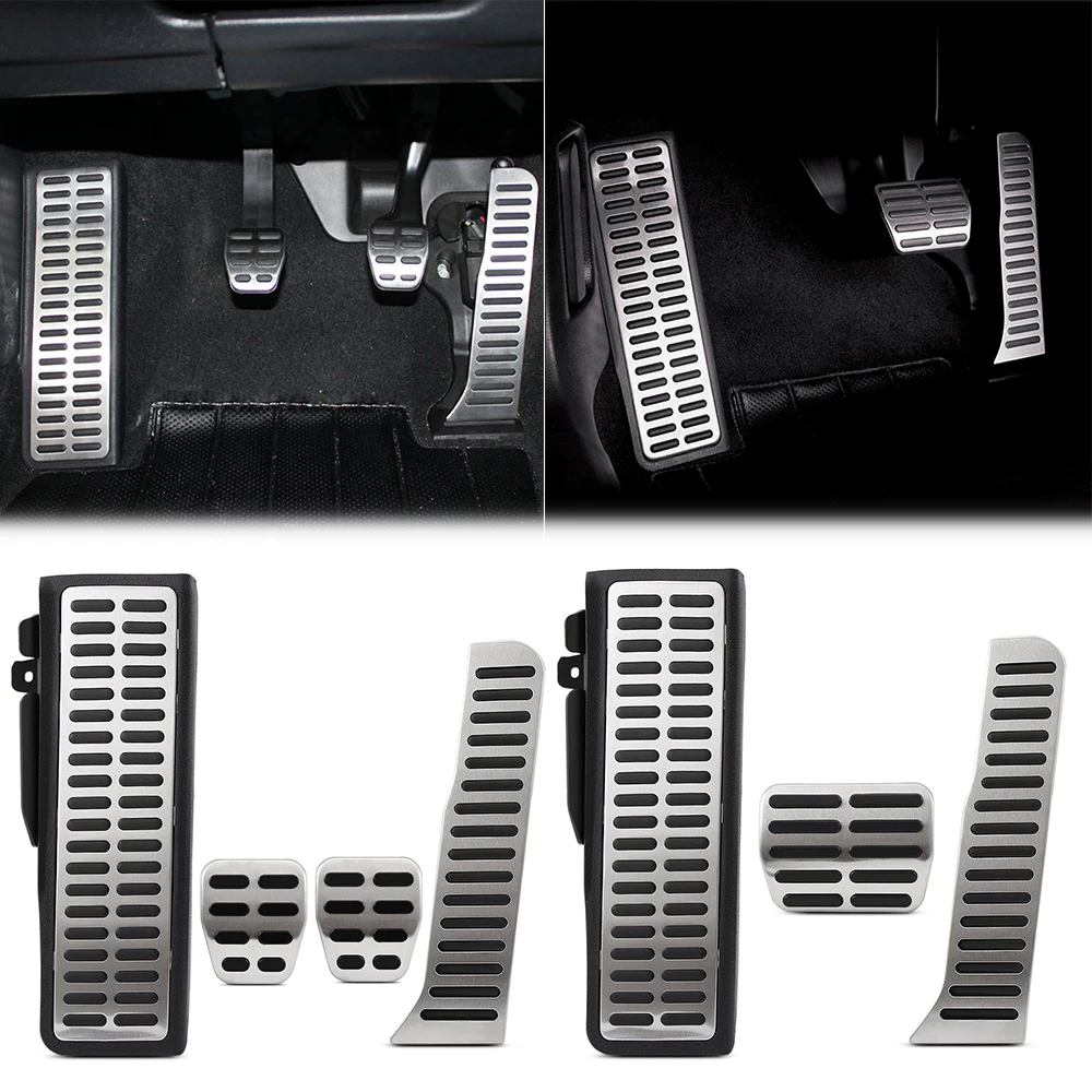 Pedales de acero inoxidable AT MT para coche, cubierta de Pedal automática para VW, Jetta, Scirocco, Tiguan, Beetle, Passat, Audi A3, Skoda, Seat, LHD