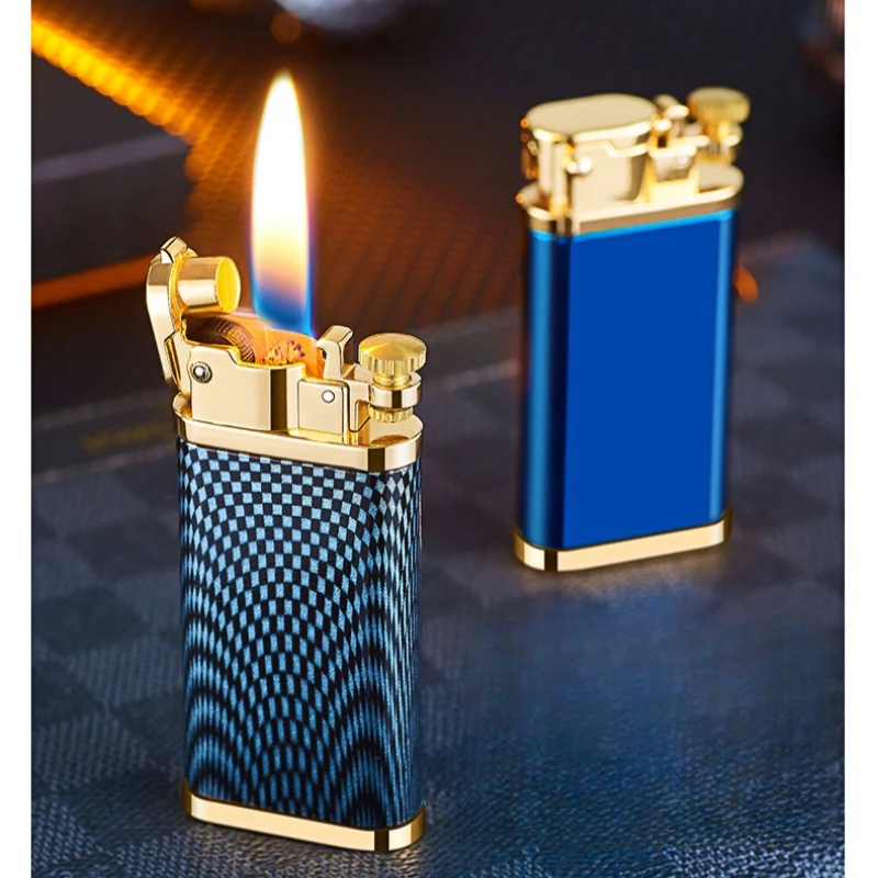 2024 Creative Metal One Click Ejection Ignite Kerosene Lighter Safety Lock Buckle Retro Personalized Lighters Smoking Wholesale