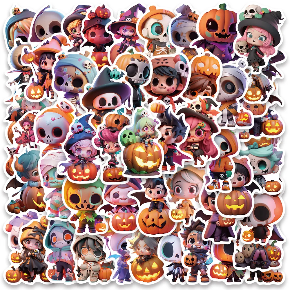 

10/30/50PCS Cartoon Halloween Anime Stickers Luggage Skateboard Bicycle Guitar Water Cup Car Waterproof Decorative Stickers