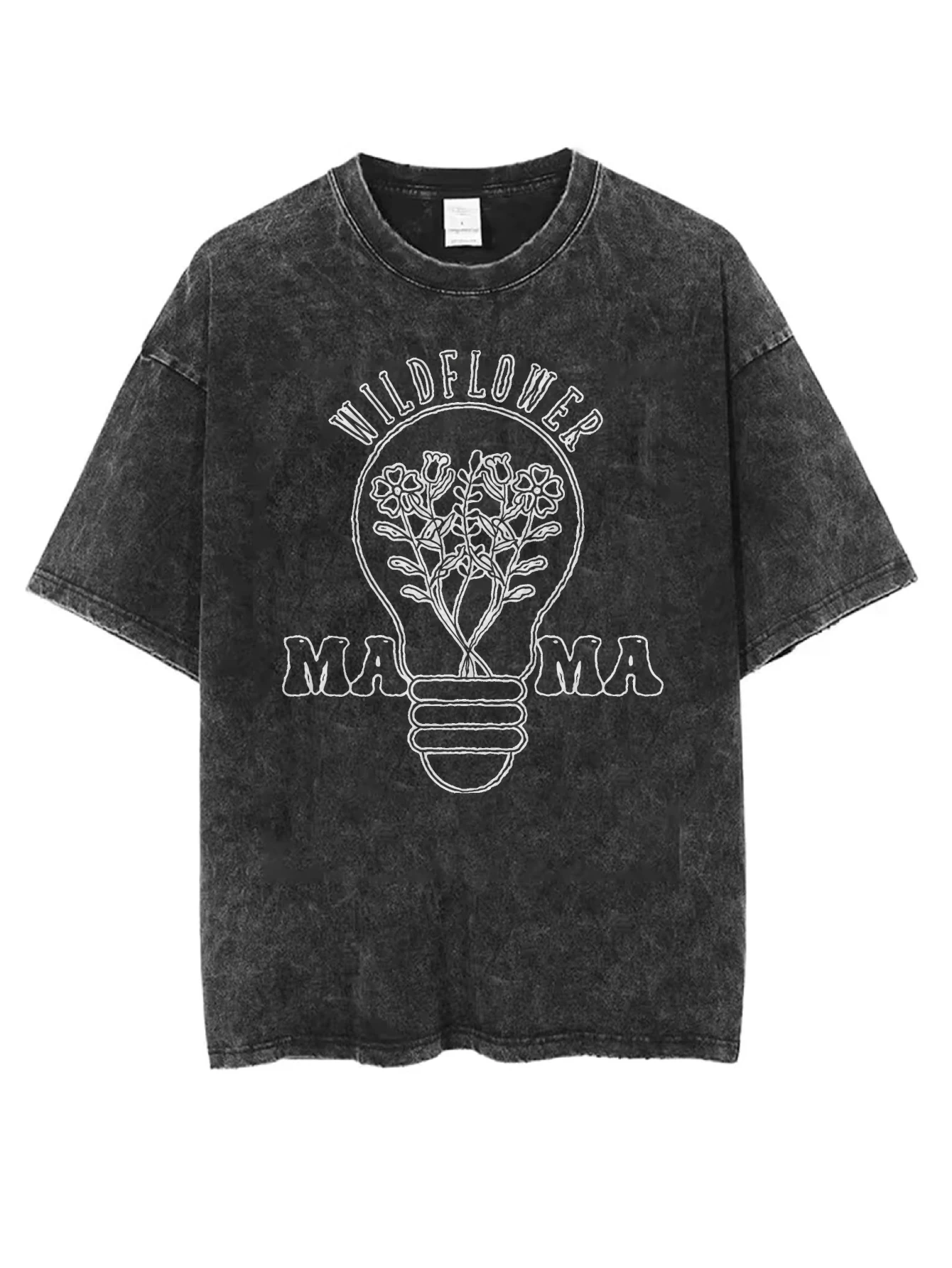 تي شيرت أسود مغسول للجنسين فضفاض مناسب برقبة دائرية مريح مطبوع عليه الهالوين ملابس شتوية غير رسمية الأكثر مبيعًا