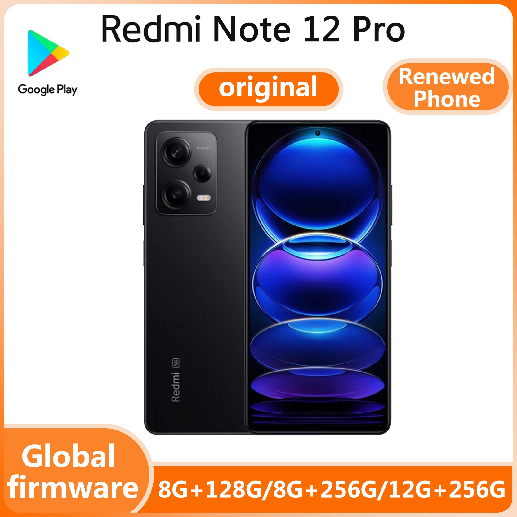 Renewed Phone Xiaomi Redmi Note 12 Pro 5G LTE GSM unblocked 