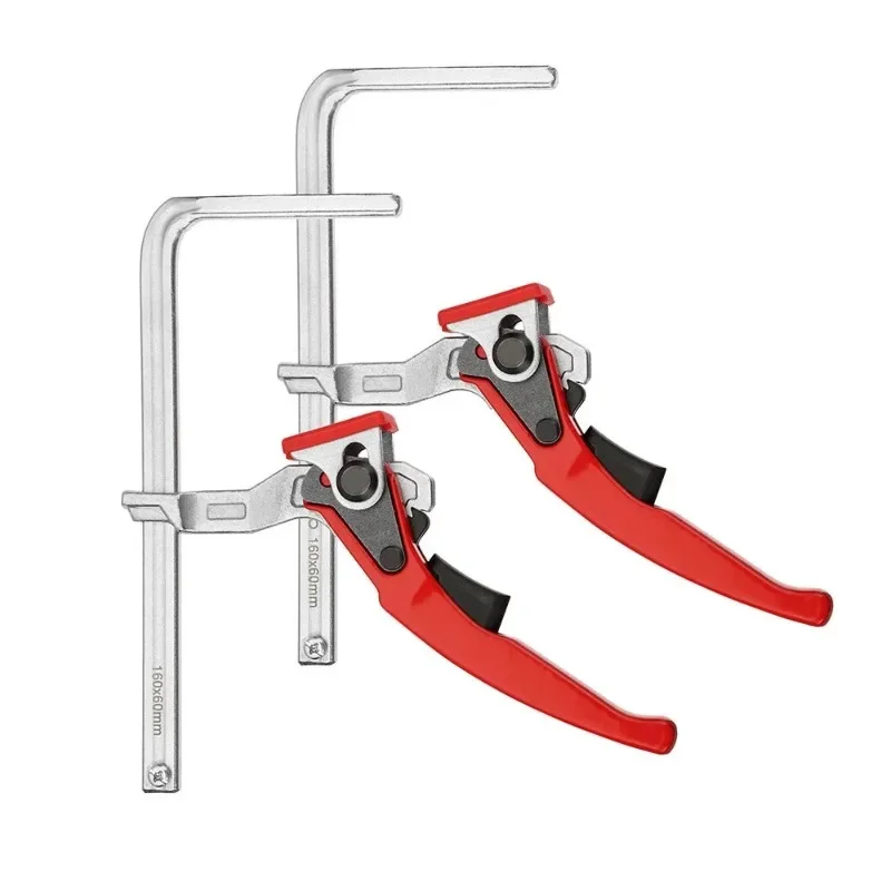 2PC Alloy Steel Upgrade Quick Ratchet Track Saw Guide Rail System Woodworking Clamp MFT Clamp for MFT Table and Guide Rail Clamp