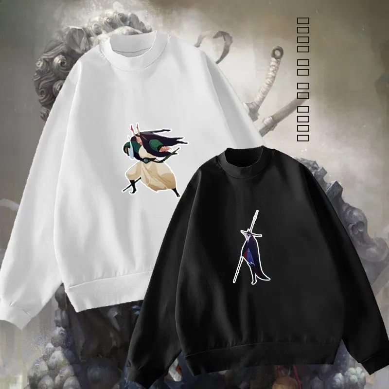 

Water Margin Lin Chong Lu Zhieng Yang Zhi Thin round Ne Sweatirt Long Sve Hoodie ex Autumn Faion Cotton Blend
