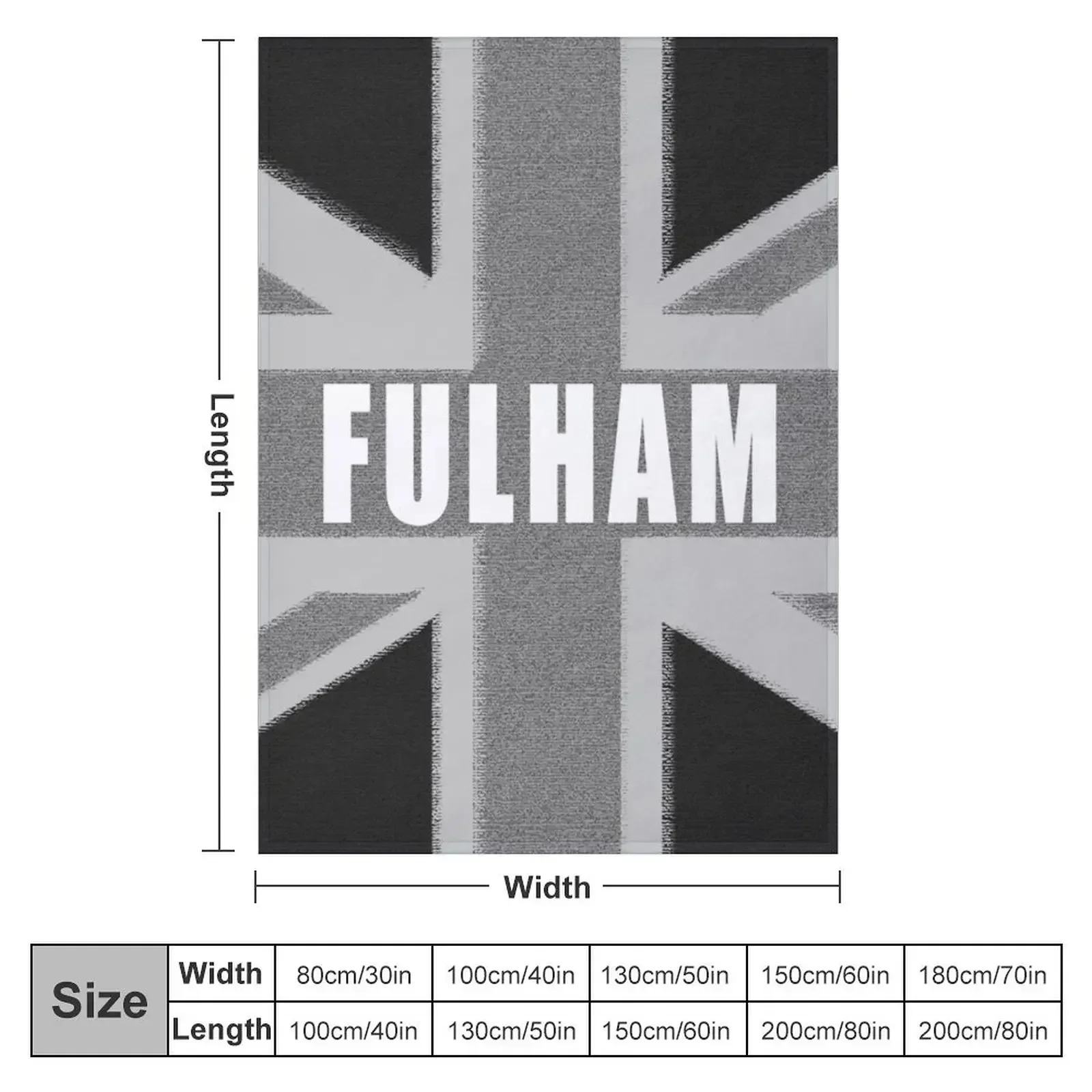 FULHAM UNION JACK Throw Blanket couch cozy soft plush fuzzy picnic outdoor blanket