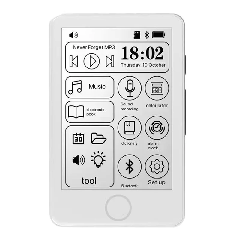 Mini E-Book Reader E Ink MP3 Player Bluetooth Elektronische Buch Musik Player Voice Recorder Wörterbuch Touch Radio