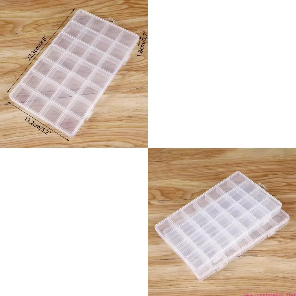 

E1PE 28 Grids Plastic Jewelry Bead Storage for Case-Box Container for Pills-Herb Tiny Bead Art DIY Crafts Jewelry