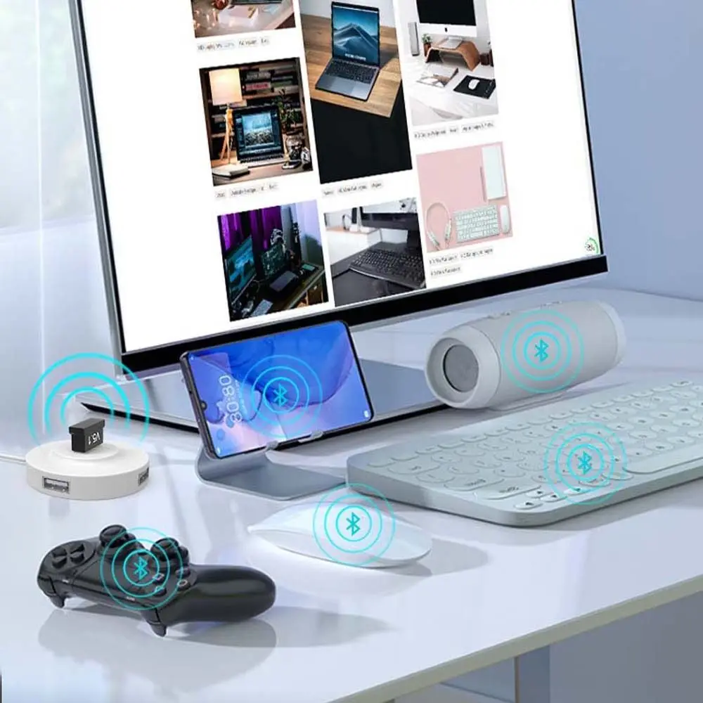 Computer Receptor Music Receiver Adapter Dongle USB Adapter Bluetooth Receiver Bluetooth 5.1 Adapter Bluetooth Transmitter