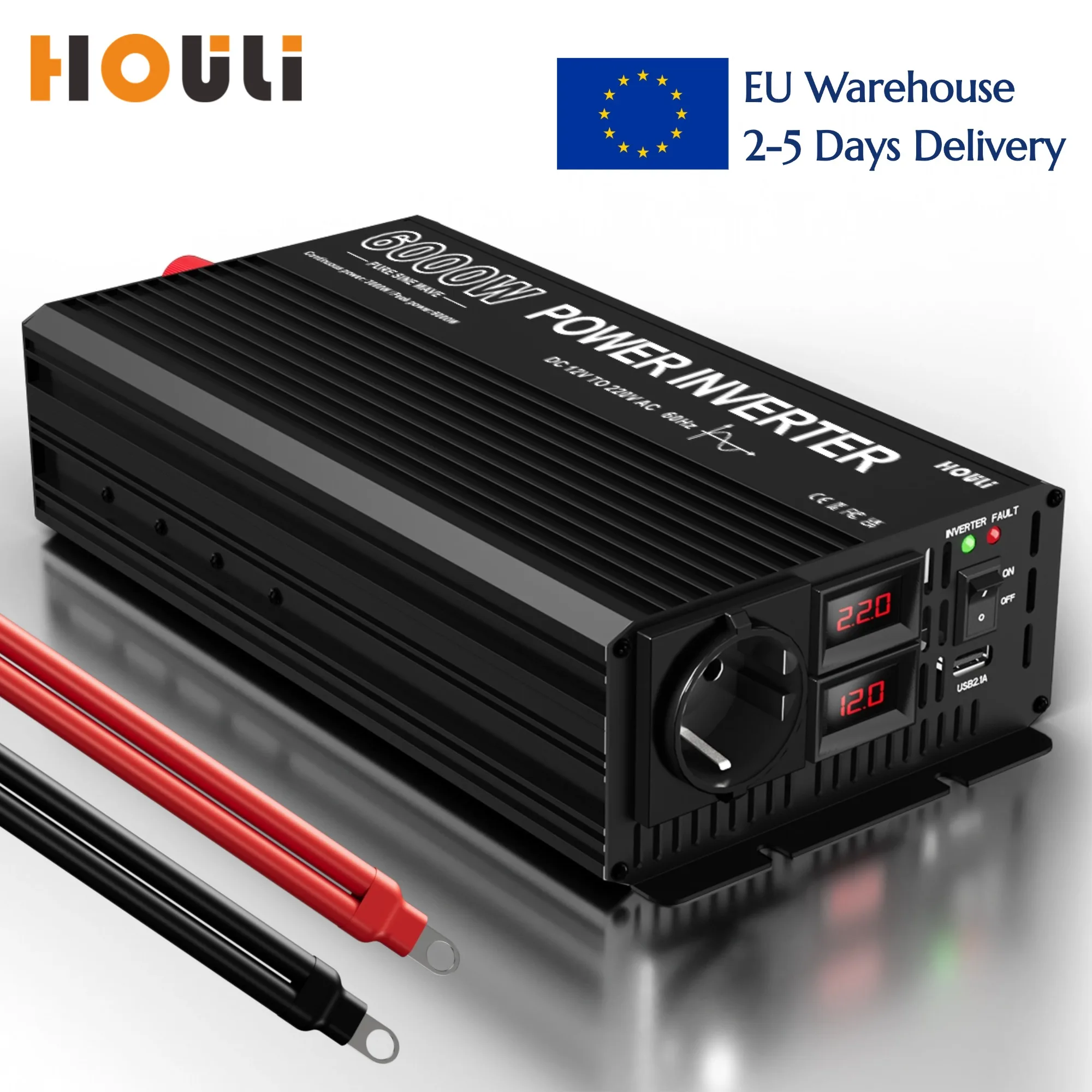 HOULI inverter 12v 220v european plug dc to ac converter 6000W 5000W 4000W power inverters convertidor de corriente