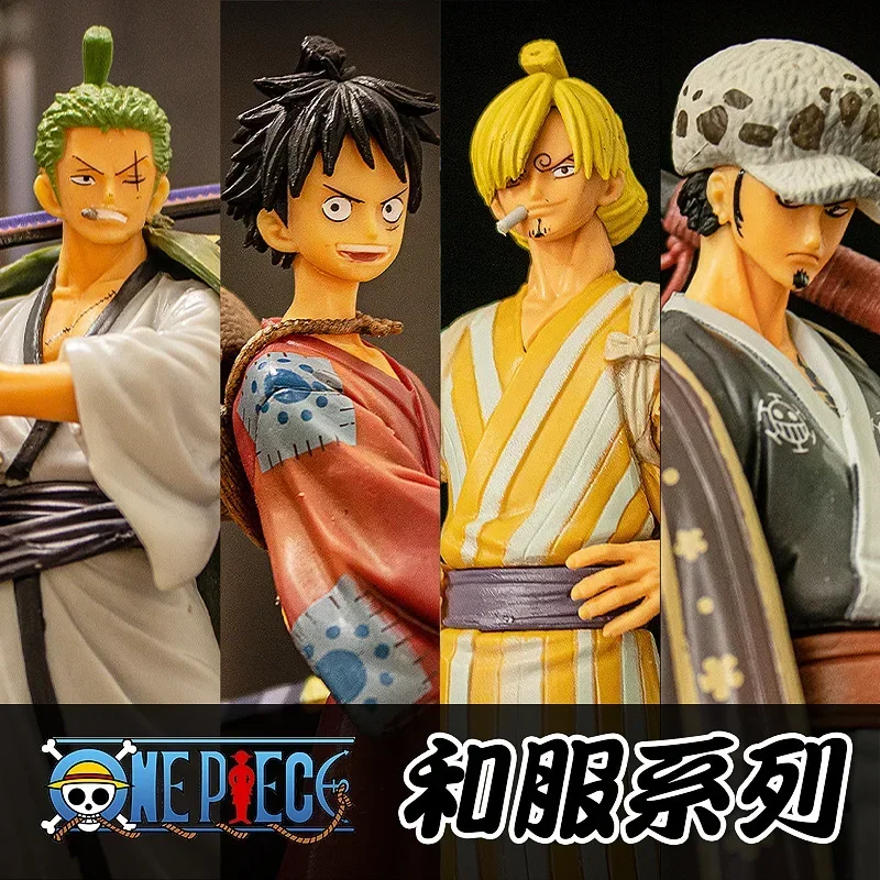 PVC 17cm One Piece Anime Figure Wano Country Zoro Action Figures Kimono Luffy Nami Ace Collectible Model Decoration Kids Gifts