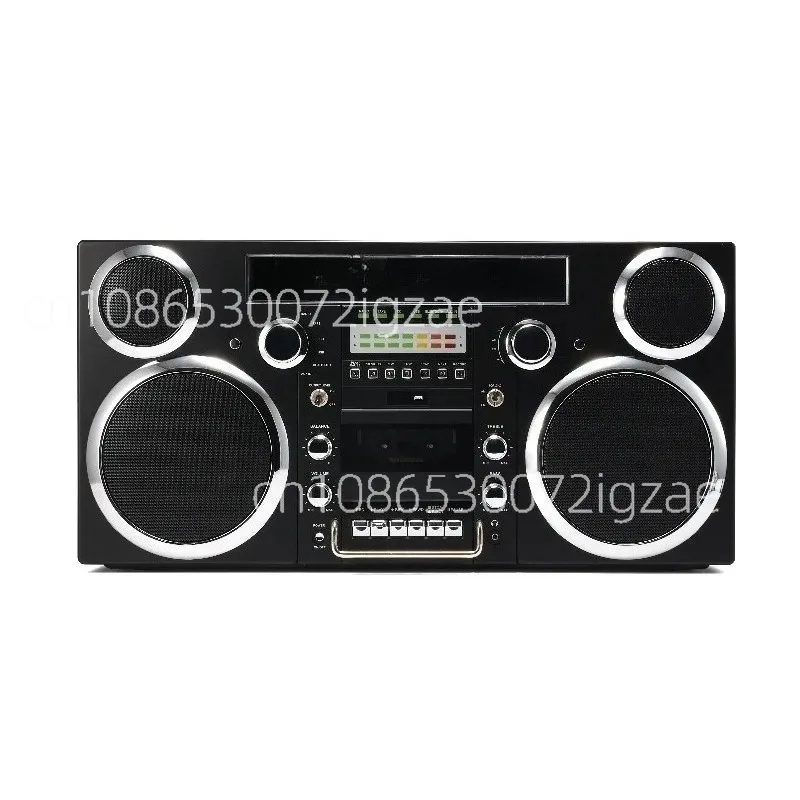 

Retro Bluetooth Speaker with CD Player, FM Radio Karaoke Machine, RGB Light Portable Boombox for Home Party Gift