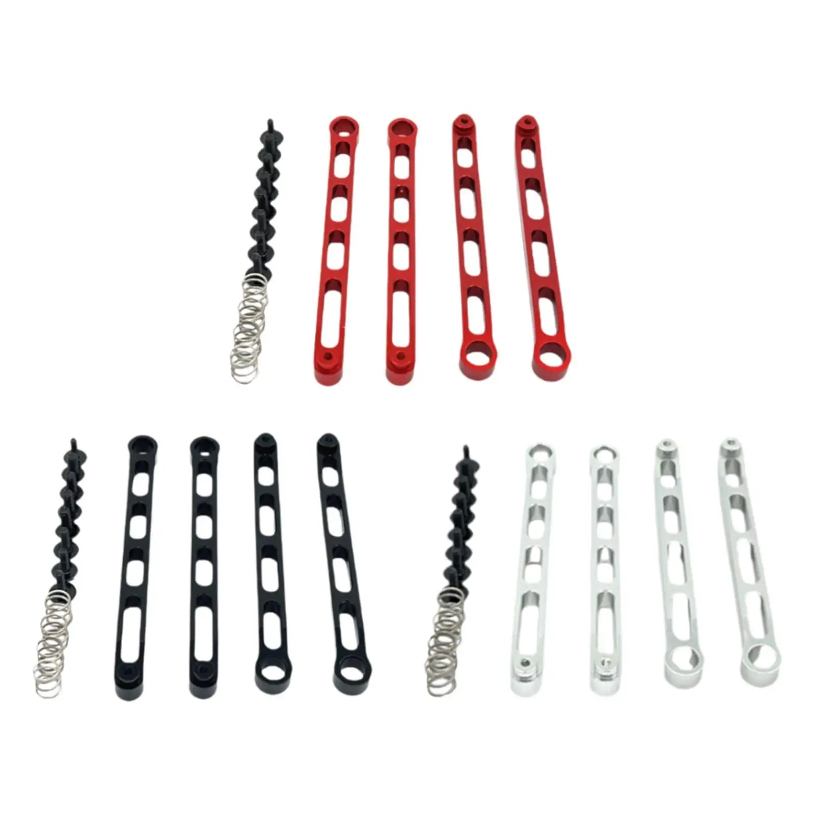 1/12 rc carro eixo dianteiro puxar haste conjunto peças de fixação quadro modificação peças reparo fácil instalação metal para mn82 mn78 lc79