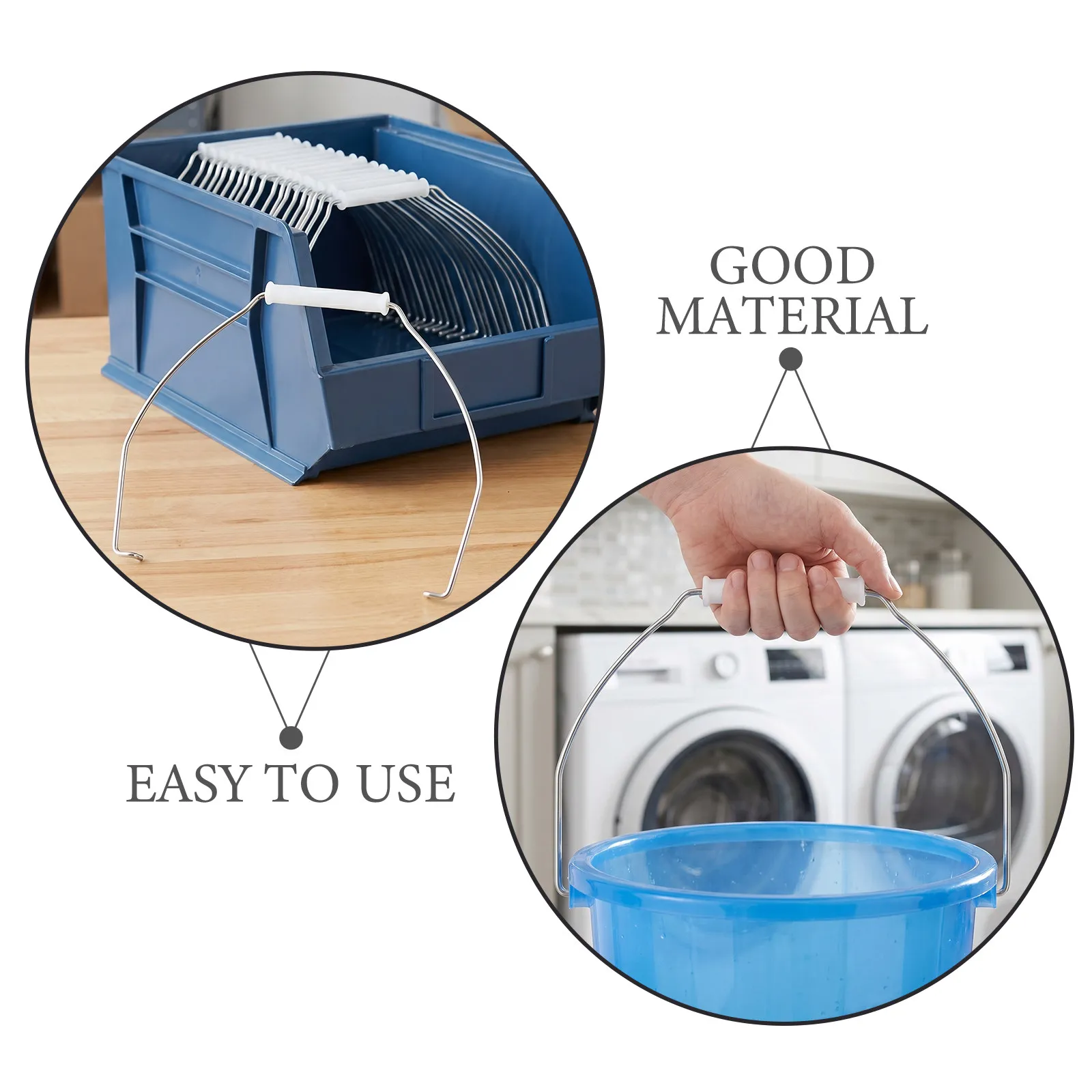 30Pcs Replacement Bucket Handles Plastic Grip Iron Wire Handle for 5 Liter Water Bucket Ergonomic Round Handle for Utility