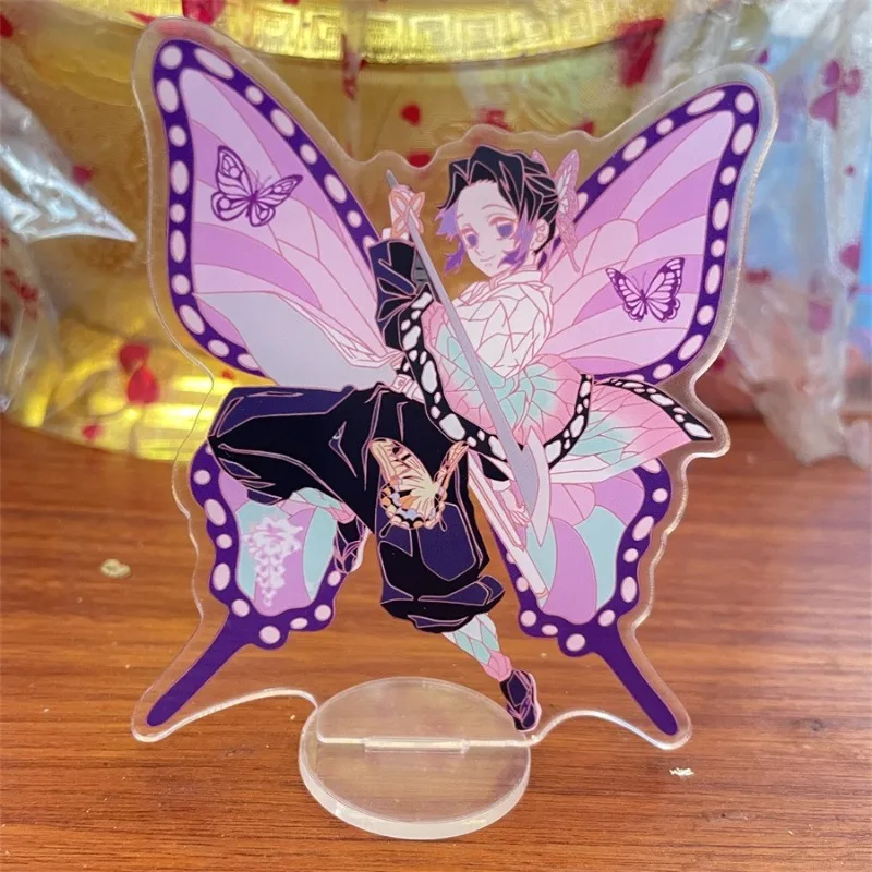 شيطان القاتل الاكريليك الحلي Kochou Shinobu أنيمي عمل أرقام السلع سيارة سطح المكتب الديكور نموذج ألعاب أطفال هدية عيد ميلاد