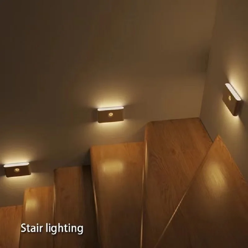 LED Intelligent Motion Sensor Night Light Rechargeable Led Closet Lights Wireless Magnetic Cabinet Lamp For Room Kitchen Stair