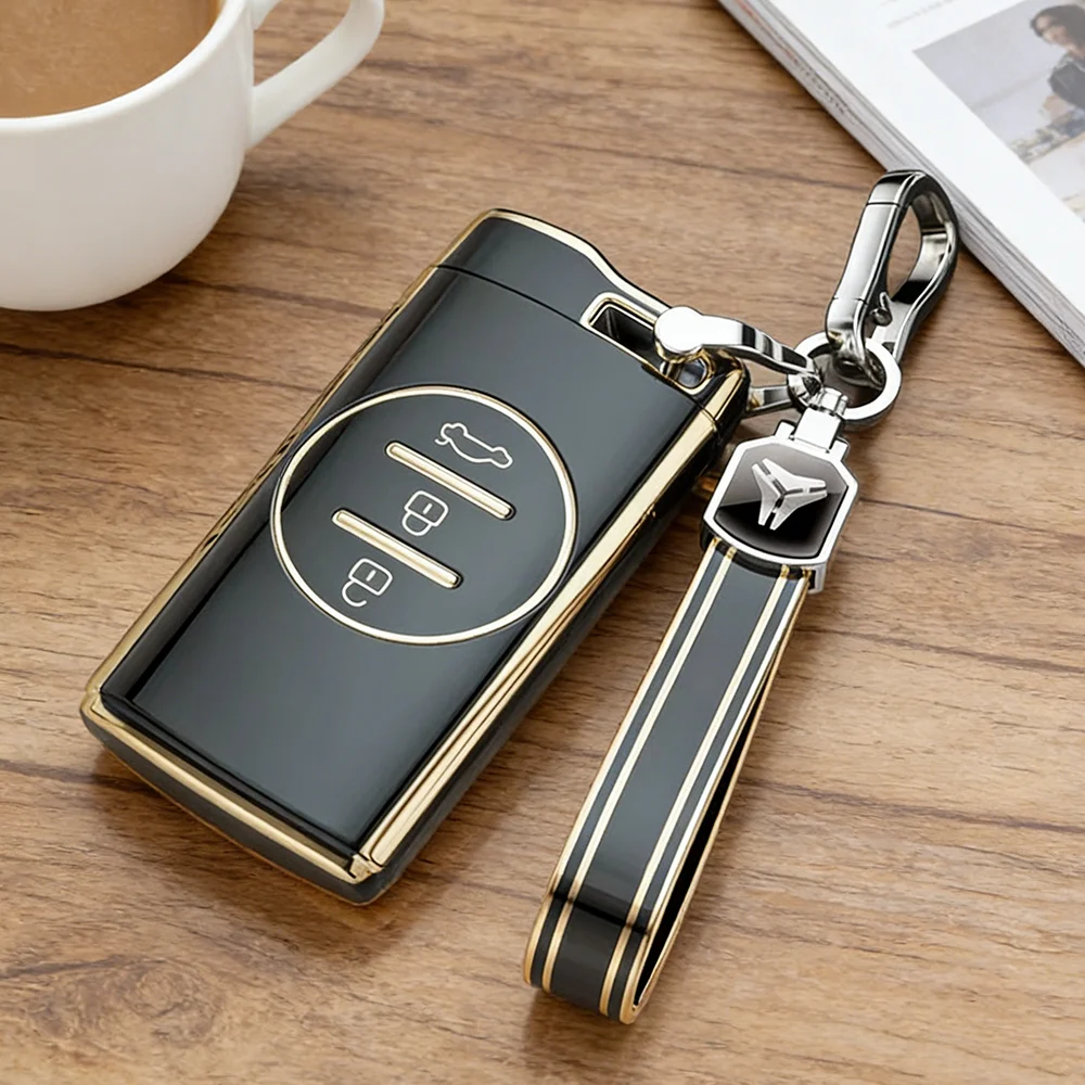3 Buttons TPU Car Key Case for Chery Tiggo 7 Pro 8 Pro Exeed Tiggo 2 3x Arrizo 5Pro Gx 5x EQ7 Tiggo Auto Cover Keychain Holder