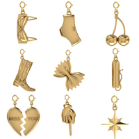 European and American Merlin Underwear Octagonal Star Pendant Stainless Steel Sun DIY Small Pendant Gold Plated Color Preserved