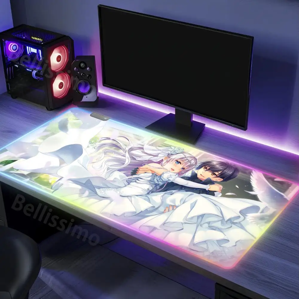 Mouse Pad RGB Non-Slip Rubber Edge Office gadgets Anime locking New products S_spirit_Chronicless Desk accessories Luminescence