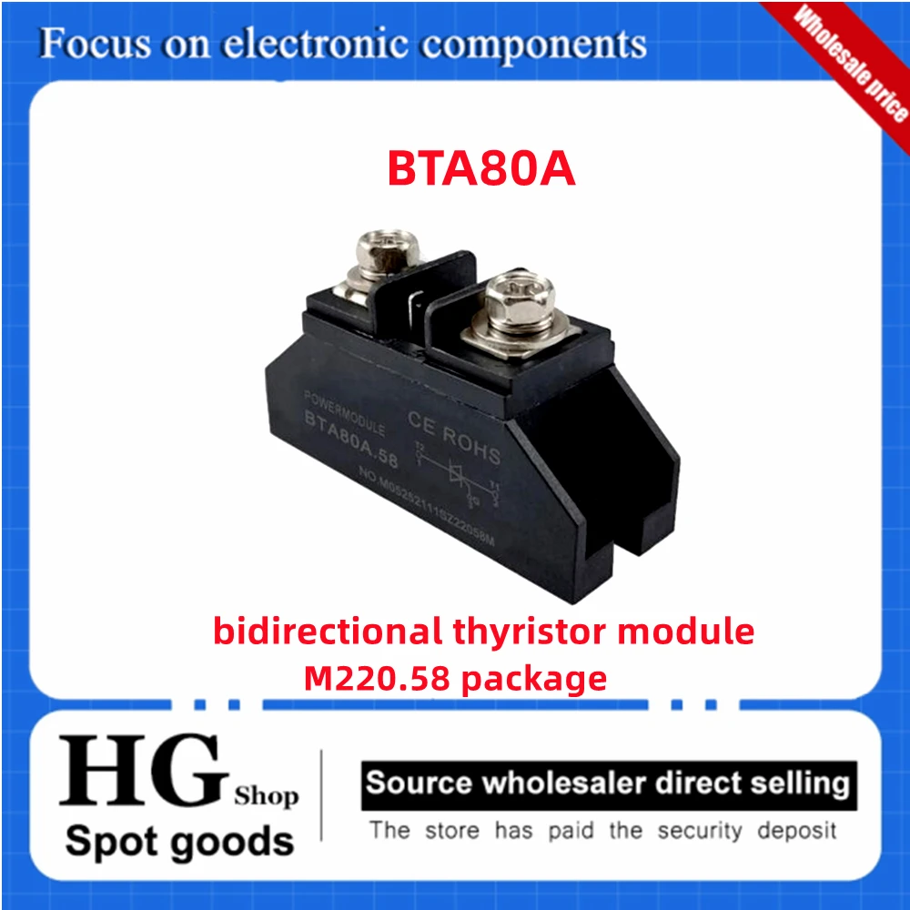 BTA100A bidirectional thyristor module BTA40A 50A 60A 80A Withstand voltage 1000V small high-power spot welding machine M220.58