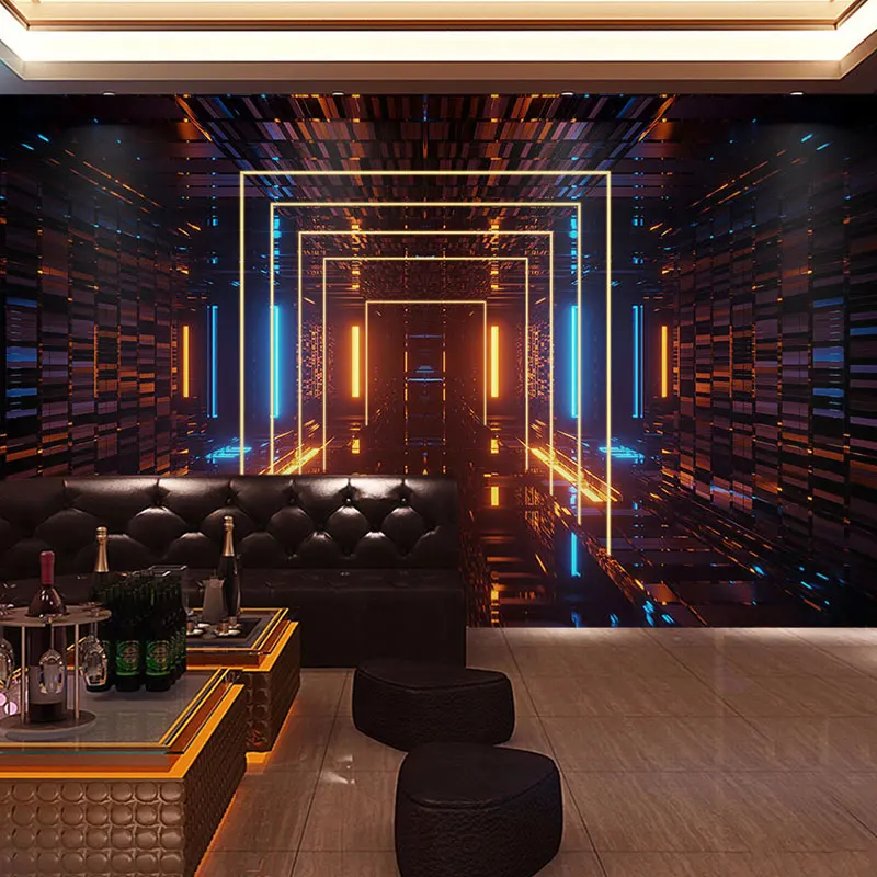 Custom 3D extended space mural gym bar western restaurant tunnel background wall retro creative industrial style wallpaper 8d