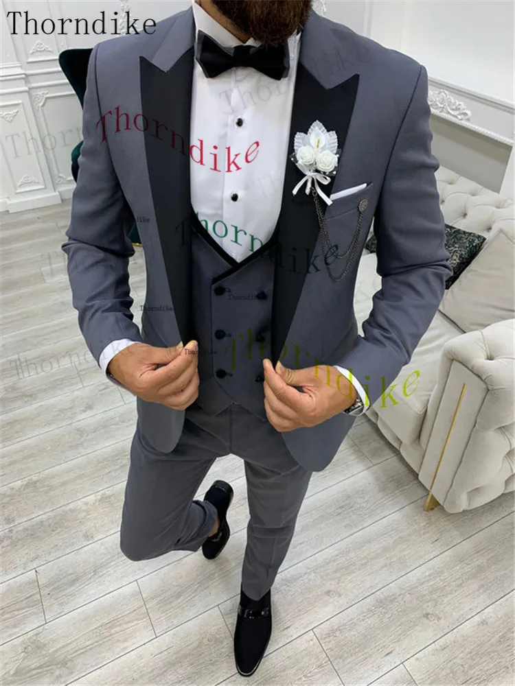 

Thorndike Mens's 3 Pieces Suits For Men Custom Made Terno Slim Groom Custom Wedding Men Suit Masculino (Jacket+Pant+Vest)