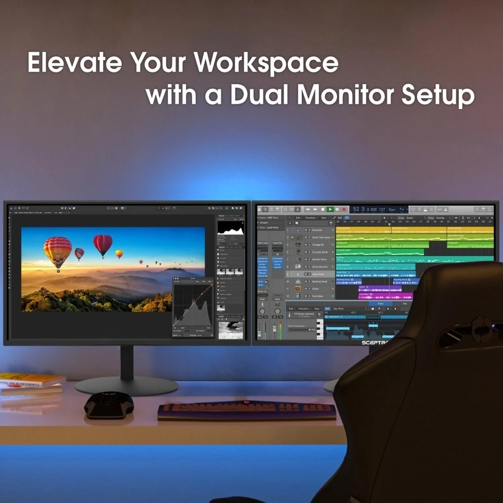 

27 Inch 1080P FHD LED Monitor with 99% sRGB 2x VGA Port Built-in Speakers